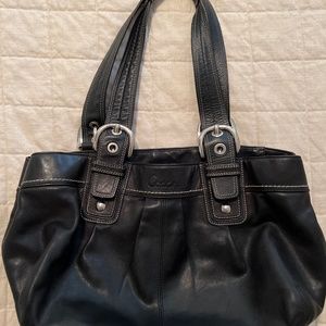 Black Leather Coach Hobo Bag